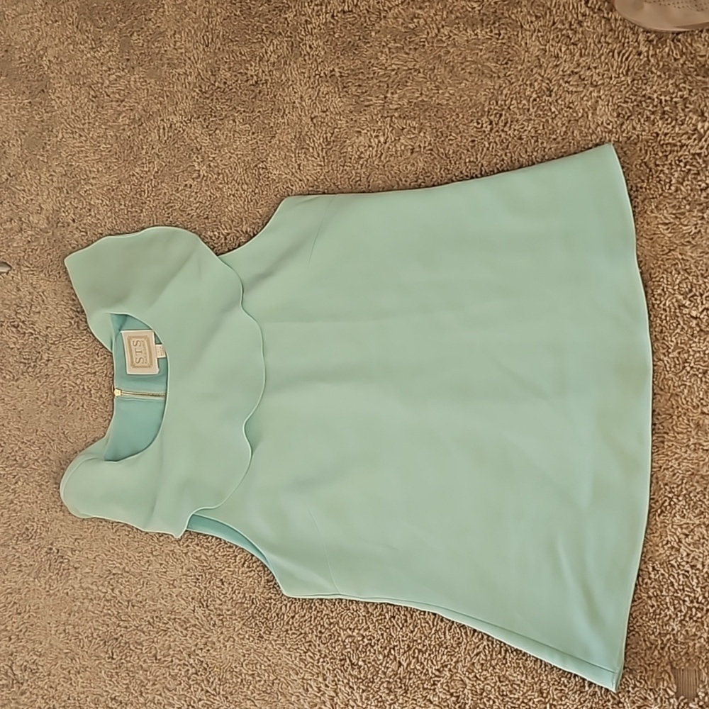 Sail to Sable teal sleeveless blouse, size L
